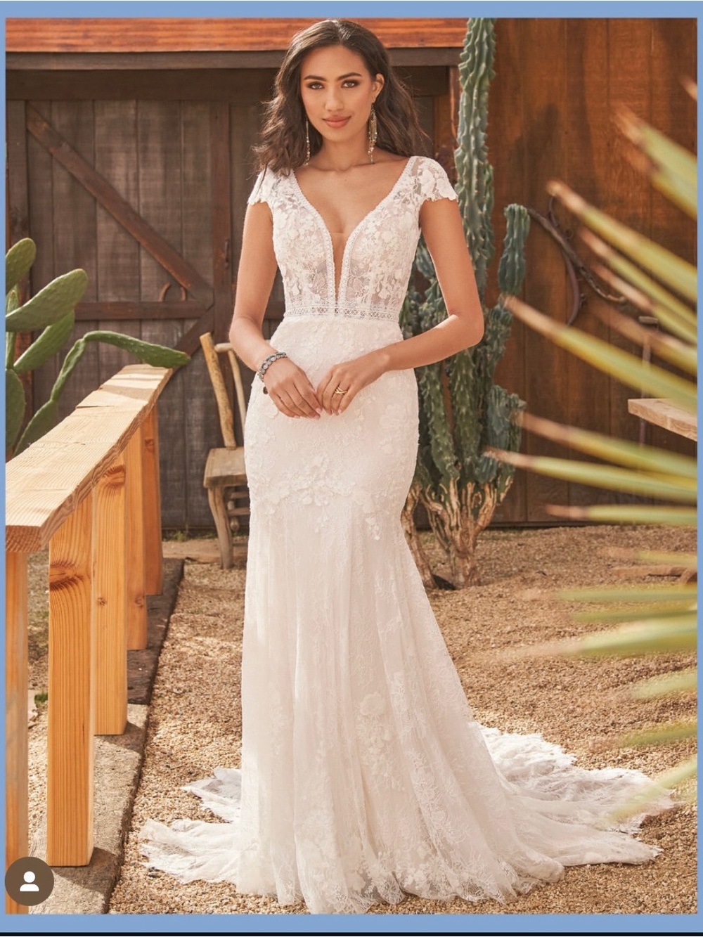 Lillian West Ivory Lace Wedding Dress